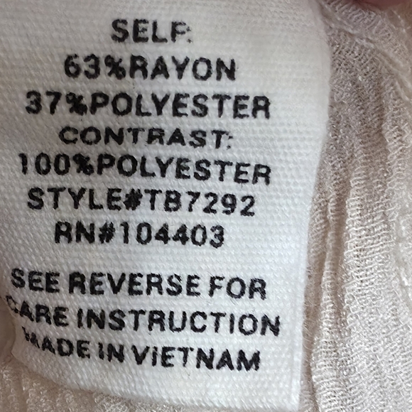 Blu Pepper Lace Trim Boho Tie Back Crop Blouse Cream Juniors Medium Cottagecore - Picture 4 of 5